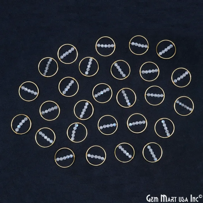 GemmartUSA Necklaces Gemstone Beads Round 21mm Gold Plated Wire Wrapped Pendant Connector 1pc GemmartUSA Necklaces Gemstone Beads Round 21mm Gold Plated Wire Wrapped Pendant Connector 1pc