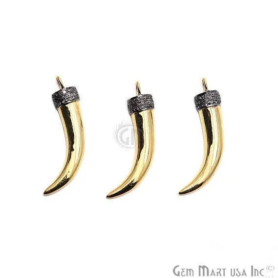 GemmartUSA Necklaces Pave Horn Diamond Charm Pendant Gold Vermeil Necklace Charm Pendant GemmartUSA Necklaces Pave Horn Diamond Charm Pendant Gold Vermeil Necklace Charm Pendant