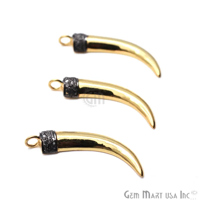 GemmartUSA Necklaces Pave Horn Diamond Charm Pendant Gold Vermeil Necklace Charm Pendant GemmartUSA Necklaces Pave Horn Diamond Charm Pendant Gold Vermeil Necklace Charm Pendant