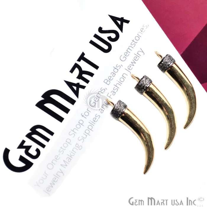 GemmartUSA Necklaces Pave Horn Diamond Charm Pendant Gold Vermeil Necklace Charm Pendant GemmartUSA Necklaces Pave Horn Diamond Charm Pendant Gold Vermeil Necklace Charm Pendant
