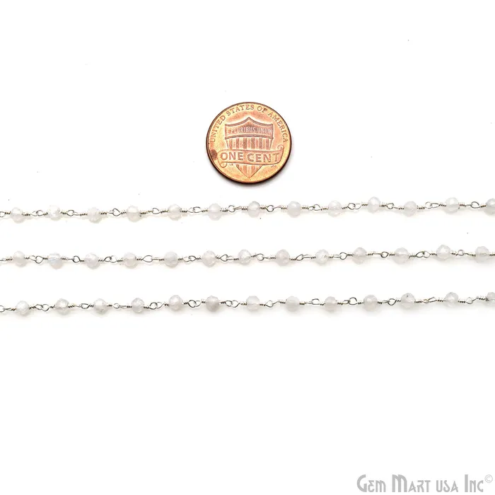 GemMartUSA Necklaces Rainbow Faceted Beads 253mm Silver Plated Wire Wrapped Rosary Chain GemMartUSA Necklaces Rainbow Faceted Beads 253mm Silver Plated Wire Wrapped Rosary Chain