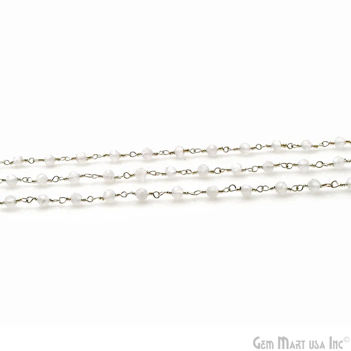 GemMartUSA Necklaces Rainbow Faceted Beads 253mm Silver Plated Wire Wrapped Rosary Chain GemMartUSA Necklaces Rainbow Faceted Beads 253mm Silver Plated Wire Wrapped Rosary Chain