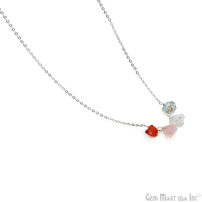 GemMartUSA Necklaces Rough Multi Gemstone Gold Wire Wrapped Necklace Chain 21 Inch GemMartUSA Necklaces Rough Multi Gemstone Gold Wire Wrapped Necklace Chain 21 Inch