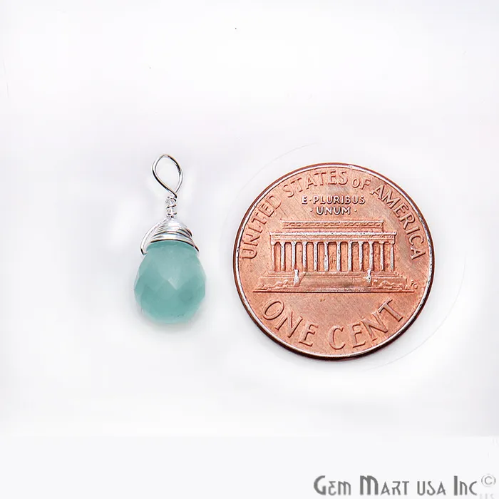 GemMartUSA Silver Wire Wrapped Drop Shape 16x6mm Single Bail Gemstone Connector Earrings GemMartUSA Silver Wire Wrapped Drop Shape 16x6mm Single Bail Gemstone Connector Earrings