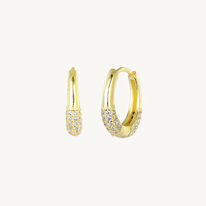 Half Sapphire Huggie Earrings Camile Stone Earrings