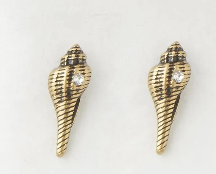 KK Interiors Earrings Antique Gold Shell Earrings