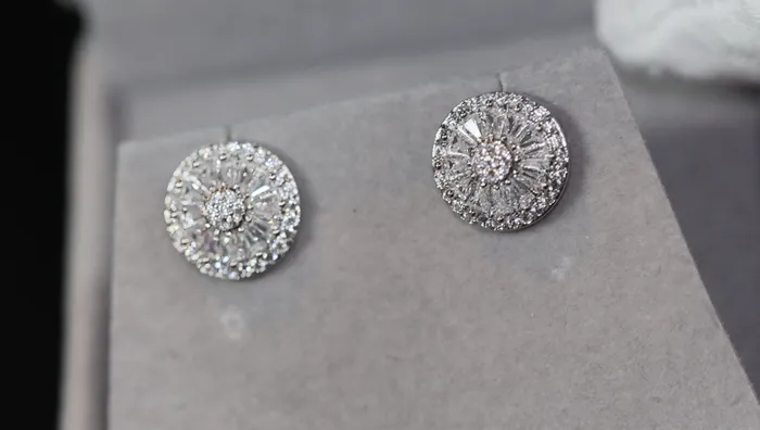 Lab Diamonds London Earrings Womens Baguette Cut Diamond Ear Studs Womens Diamond Ear Studs