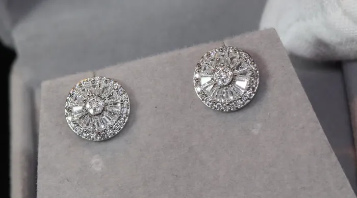 Lab Diamonds London Earrings Womens Baguette Cut Diamond Ear Studs Womens Diamond Ear Studs