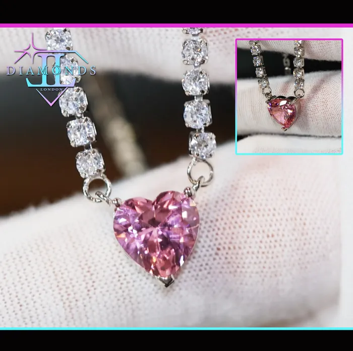 Lab Diamonds London Pink Diamond Heart Necklace Heart Necklace with Diamonds Diamond Heart Pendant Necklaces Lab Diamonds London Pink Diamond Heart Necklace Heart Necklace with Diamonds Diamond Heart Pendant Necklaces