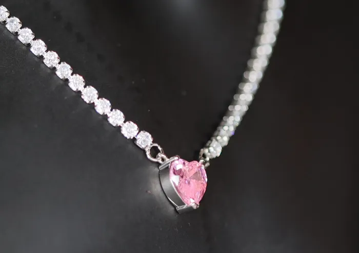 Lab Diamonds London Pink Diamond Heart Necklace Heart Necklace with Diamonds Diamond Heart Pendant Necklaces