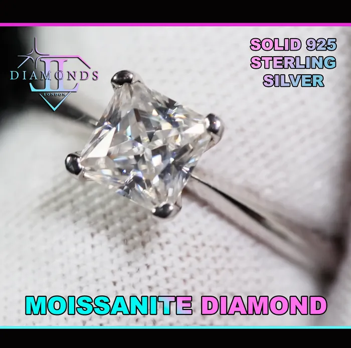 Lab Diamonds London Rings Princess Cut Moissanite Diamond Engagement Ring Solitaire Engagement Ring Lab Diamonds London Rings Princess Cut Moissanite Diamond Engagement Ring Solitaire Engagement Ring