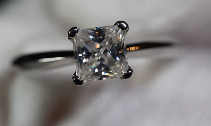 Lab Diamonds London Rings Princess Cut Moissanite Diamond Engagement Ring Solitaire Engagement Ring