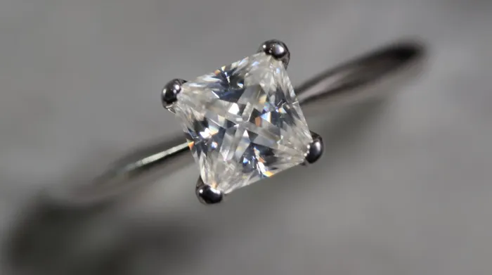 Lab Diamonds London Rings Princess Cut Moissanite Diamond Engagement Ring Solitaire Engagement Ring