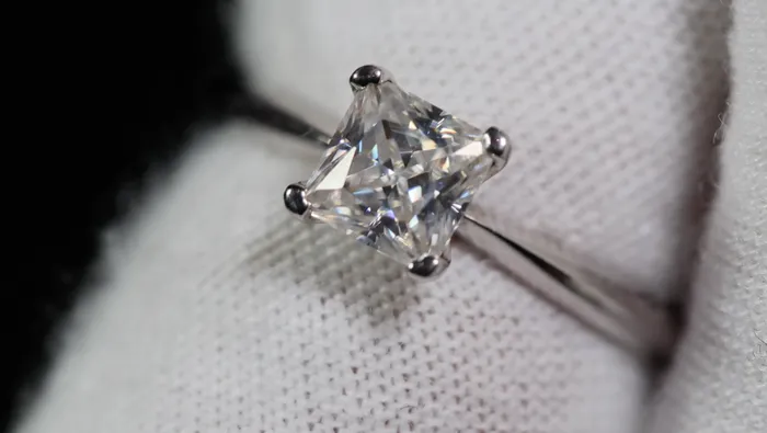 Lab Diamonds London Rings Princess Cut Moissanite Diamond Engagement Ring Solitaire Engagement Ring