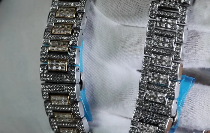 Lab Diamonds London Watches Iced Out Watch Mens Iced Out Watch Hip Hop Baguette Diamond Watch