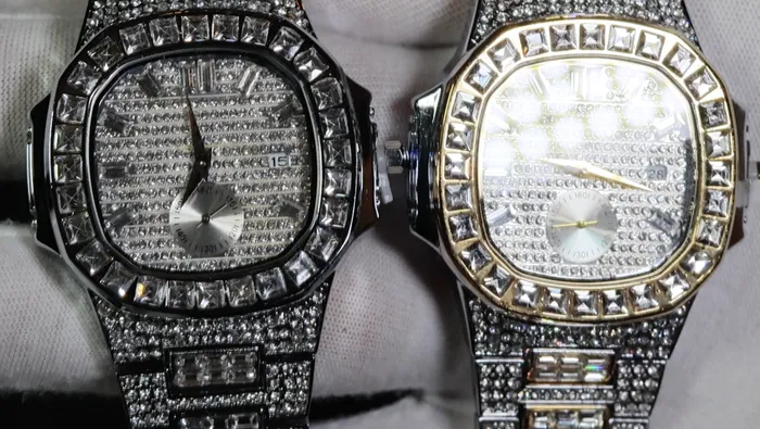 Lab Diamonds London Watches Iced Out Watch Mens Iced Out Watch Hip Hop Baguette Diamond Watch