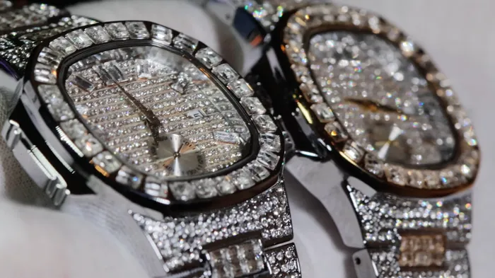 Lab Diamonds London Watches Iced Out Watch Mens Iced Out Watch Hip Hop Baguette Diamond Watch