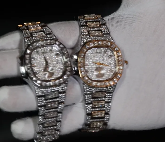 Lab Diamonds London Watches Iced Out Watch Mens Iced Out Watch Hip Hop Baguette Diamond Watch