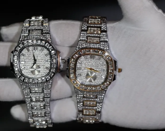 Lab Diamonds London Watches Iced Out Watch Mens Iced Out Watch Hip Hop Baguette Diamond Watch