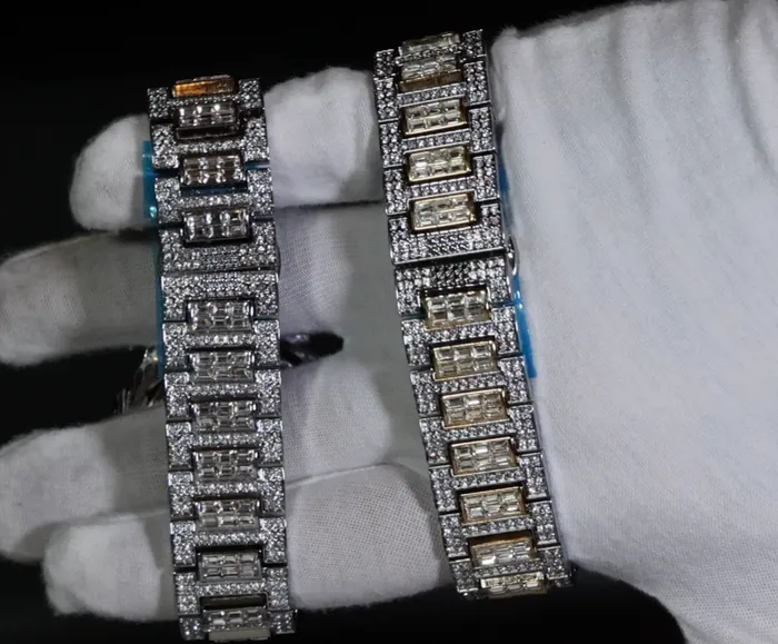 Lab Diamonds London Watches Iced Out Watch Mens Iced Out Watch Hip Hop Baguette Diamond Watch