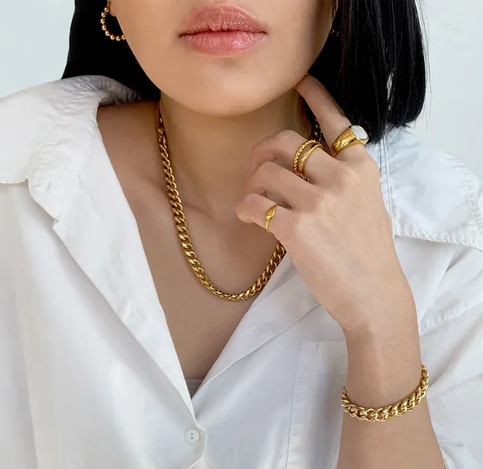 Mai Dsire MASON GOLD CUBAN CHAIN NECKLACE Necklaces