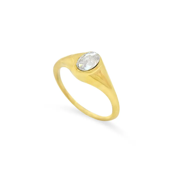 Mai Dsire Rings JEANIE GOLD OVAL SIGNET RING SAMPLE