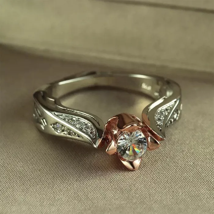 Minx London Rings Rose Gold ring Rose Shape Ring Rose Ring Rose Gold and Silver Ring Flower Ring Womens Rose Gold Ring Womens Flower Shape Ring