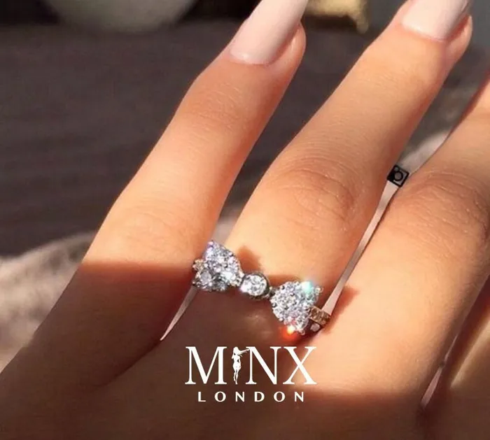 Minx London Rings Womens Charm Ring Charm Rings Diamond Ribbon Ring Diamond Bow Ring Diamond Charm Ring Diamond Ring for Girlfriend Silver Ring Minx London Rings Womens Charm Ring Charm Rings Diamond Ribbon Ring Diamond Bow Ring Diamond Charm Ring Diamond Ring for Girlfriend Silver Ring