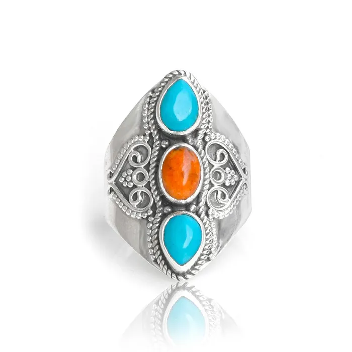 Mohave Turquoise Solid 925 Sterling Silver Designer Ring Jewelry YoTreasure Rings Mohave Turquoise Solid 925 Sterling Silver Designer Ring Jewelry YoTreasure Rings