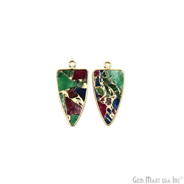 Multi Color Mohave 26x13mm Gold Plated Single Bail Earring Connector 1 Pair GemMartUSA Earrings Multi Color Mohave 26x13mm Gold Plated Single Bail Earring Connector 1 Pair GemMartUSA Earrings