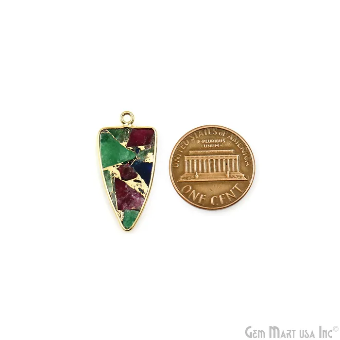 Multi Color Mohave 26x13mm Gold Plated Single Bail Earring Connector 1 Pair GemMartUSA Earrings Multi Color Mohave 26x13mm Gold Plated Single Bail Earring Connector 1 Pair GemMartUSA Earrings