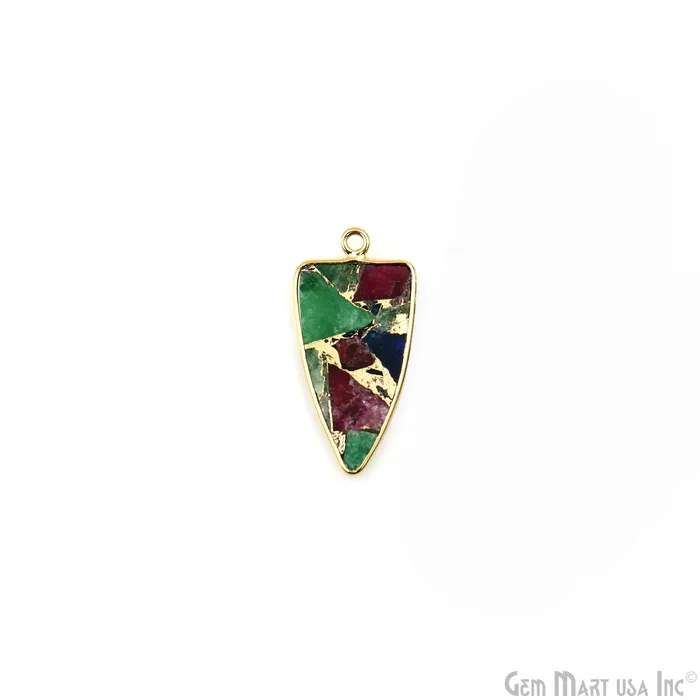 Multi Color Mohave 26x13mm Gold Plated Single Bail Earring Connector 1 Pair GemMartUSA Earrings Multi Color Mohave 26x13mm Gold Plated Single Bail Earring Connector 1 Pair GemMartUSA Earrings