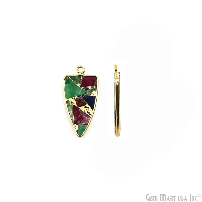 Multi Color Mohave 26x13mm Gold Plated Single Bail Earring Connector 1 Pair GemMartUSA Earrings Multi Color Mohave 26x13mm Gold Plated Single Bail Earring Connector 1 Pair GemMartUSA Earrings