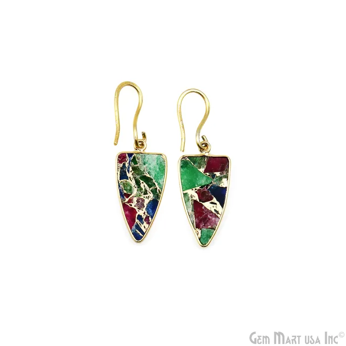 Multi Color Mohave 26x13mm Gold Plated Single Bail Earring Connector 1 Pair GemMartUSA Earrings Multi Color Mohave 26x13mm Gold Plated Single Bail Earring Connector 1 Pair GemMartUSA Earrings