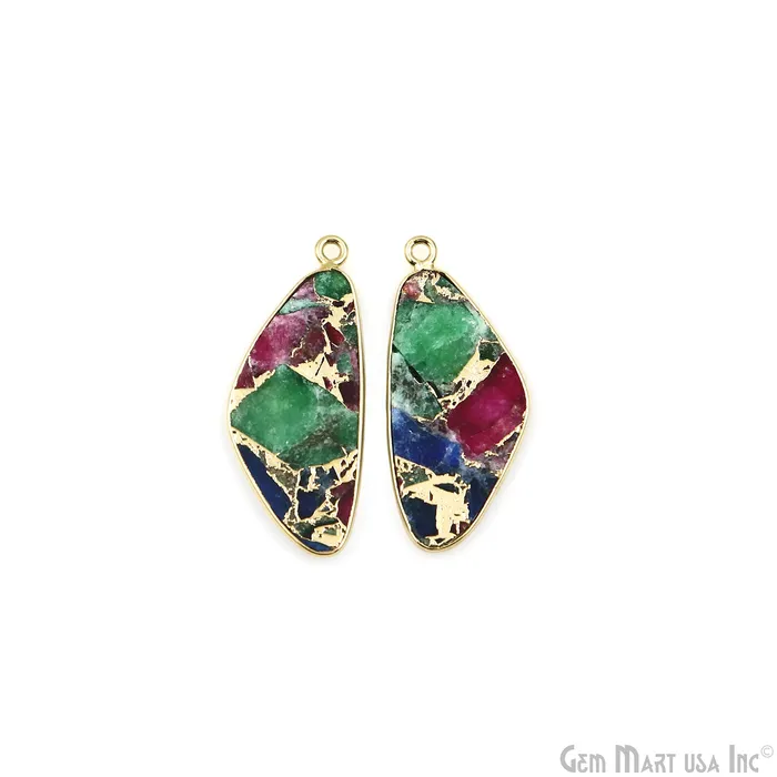 Multi Color Mohave 34x13mm Gold Plated Single Bail Earring Connector 1 Pair GemMartUSA Earrings Multi Color Mohave 34x13mm Gold Plated Single Bail Earring Connector 1 Pair GemMartUSA Earrings
