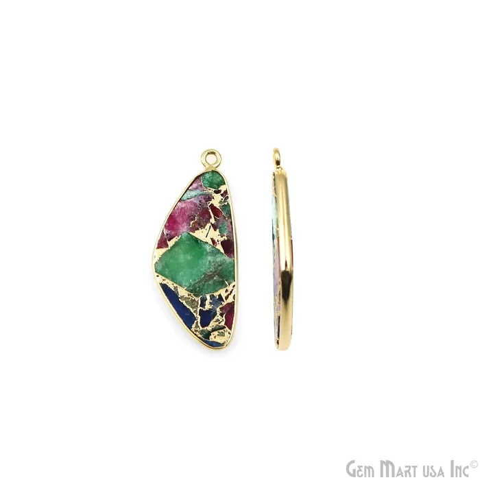Multi Color Mohave 34x13mm Gold Plated Single Bail Earring Connector 1 Pair GemMartUSA Earrings Multi Color Mohave 34x13mm Gold Plated Single Bail Earring Connector 1 Pair GemMartUSA Earrings