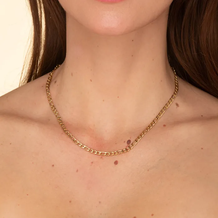 Necklaces Camile Stone 4mm Figaro Chain Necklace