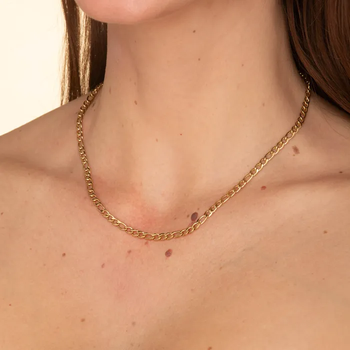Necklaces Camile Stone 4mm Figaro Chain Necklace