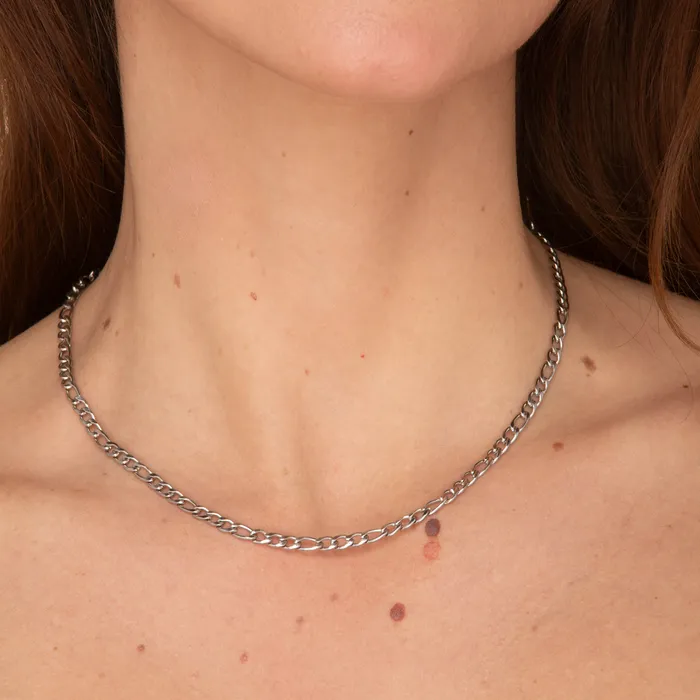 Necklaces Camile Stone 4mm Figaro Chain Necklace