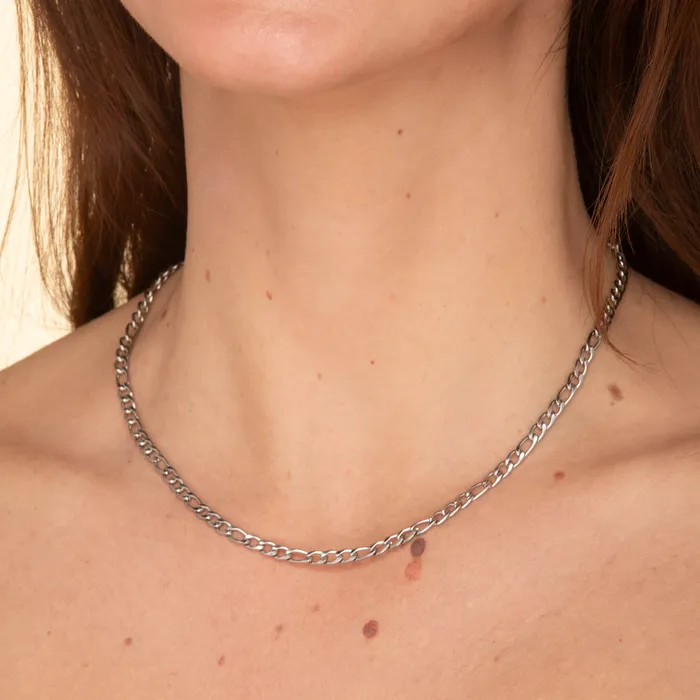 Necklaces Camile Stone 4mm Figaro Chain Necklace