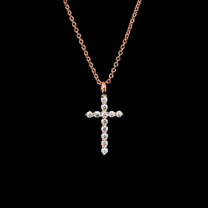 Necklaces Jacob Rachel Brilliance Eternity Cross Pendant Necklace Rose Gold