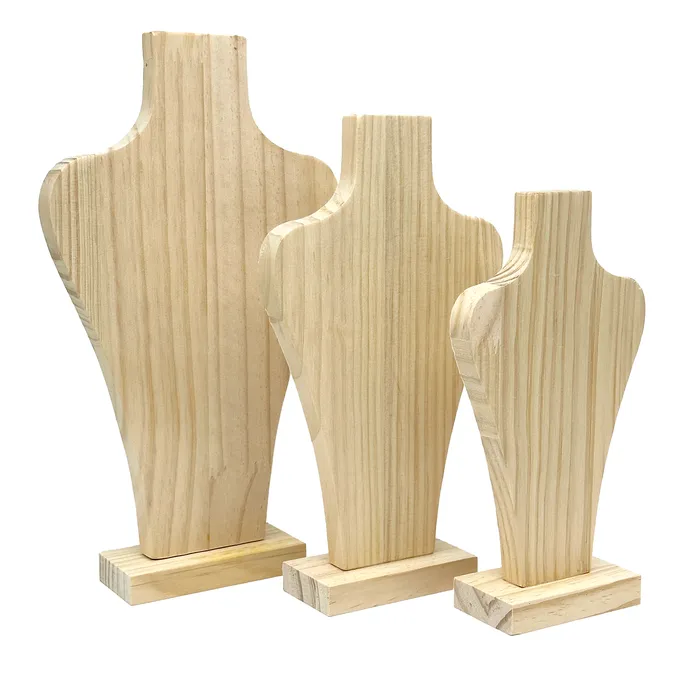 Necklaces JPIDisplay 6 Natural Wood Easel Necklace Display Necklaces JPIDisplay 6 Natural Wood Easel Necklace Display