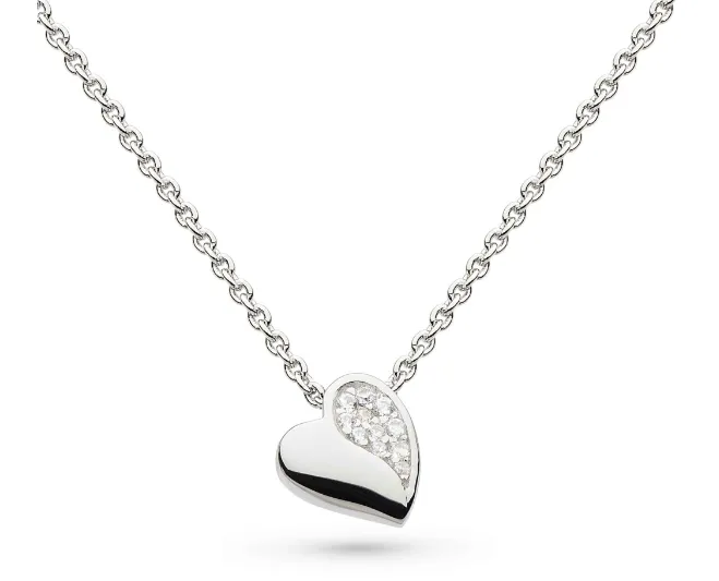 Necklaces Kit Heath Kit Heath Sterling Silver Pave CZ Heart Necklace SI6101