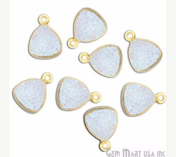 Necklaces Natural Titanium Druzy 10mm Single Bail Gold Plated Heart Gemstone Connector GemMartUSA