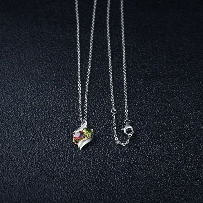 Necklaces Personalized Jewel Personalized 925 Sterling Silver Necklace with 2 Birthstones Trendy Name Engraved Womens Pendant Necklace Fashion Jewelry for Mother Daughter