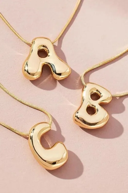 Necklaces Poet Street Boutique Bubble Letter Necklace