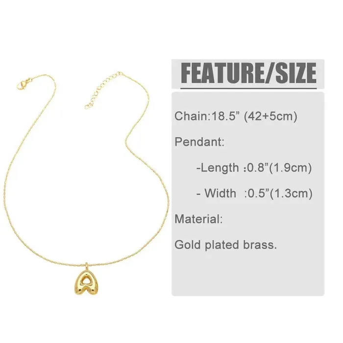 Necklaces Poet Street Boutique Bubble Letter Necklace