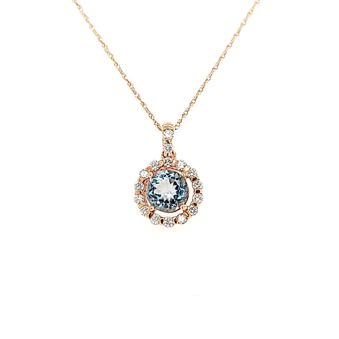 Necklaces Wilkerson 14k Rose Gold Aquamarine Necklace I6808