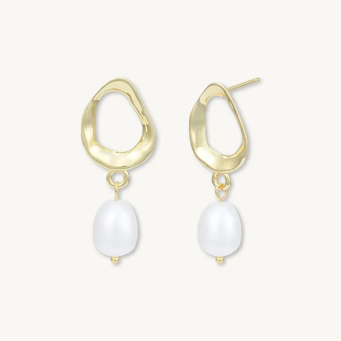 Organic Pearl Drop Earrings Camile Stone Earrings
