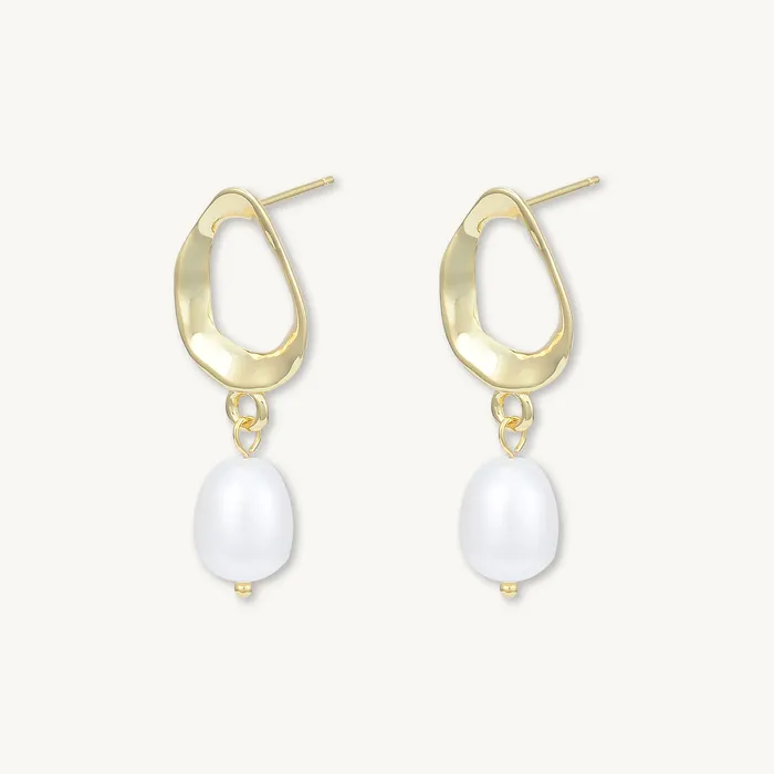 Organic Pearl Drop Earrings Camile Stone Earrings